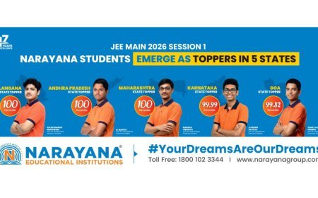 Narayana Students Excel in JEE Main 2026 with 3 100 percentile Scores and 5 State Toppers
